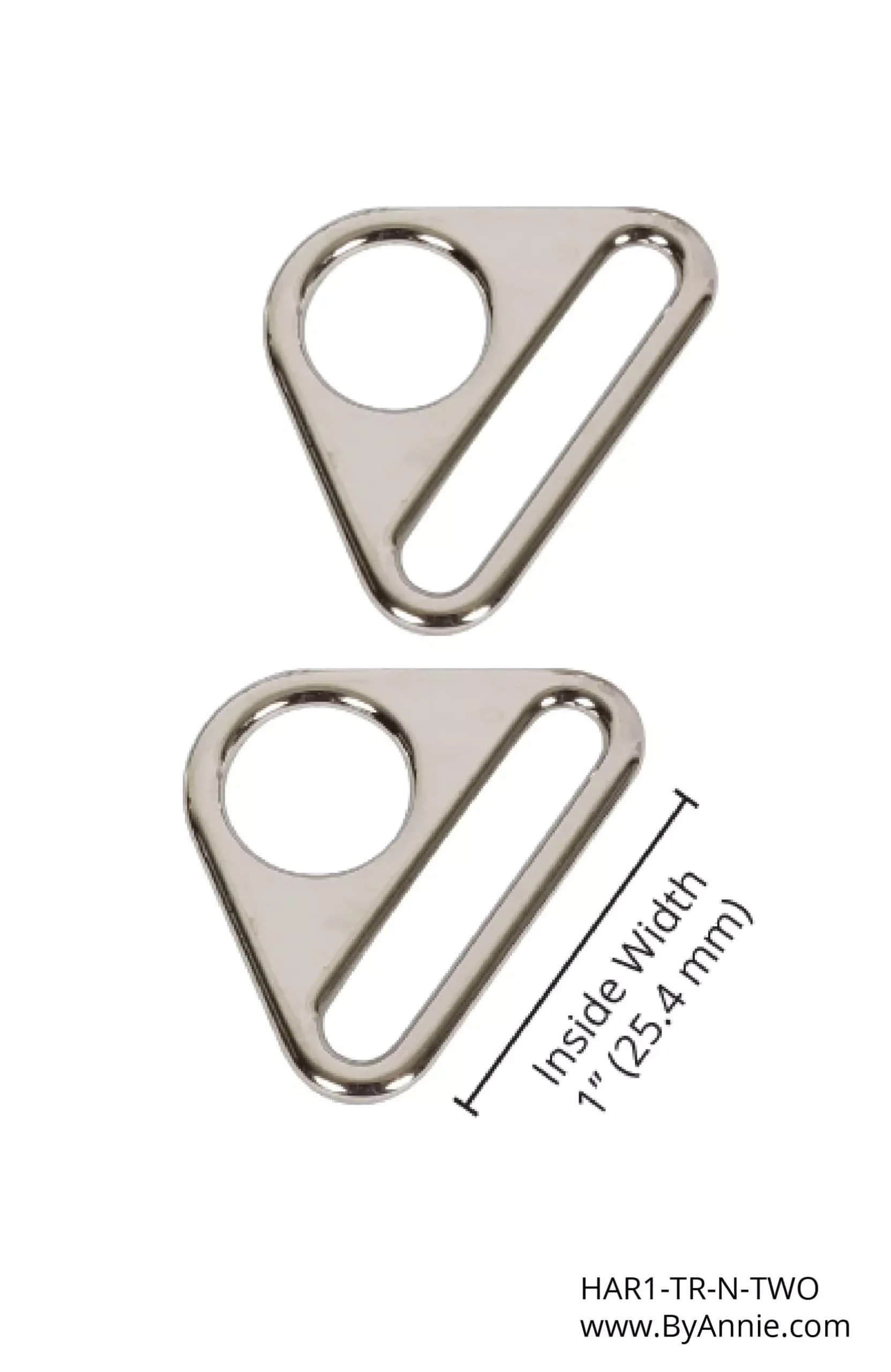 1" Triangle Ring- Nickel, Set of 2
