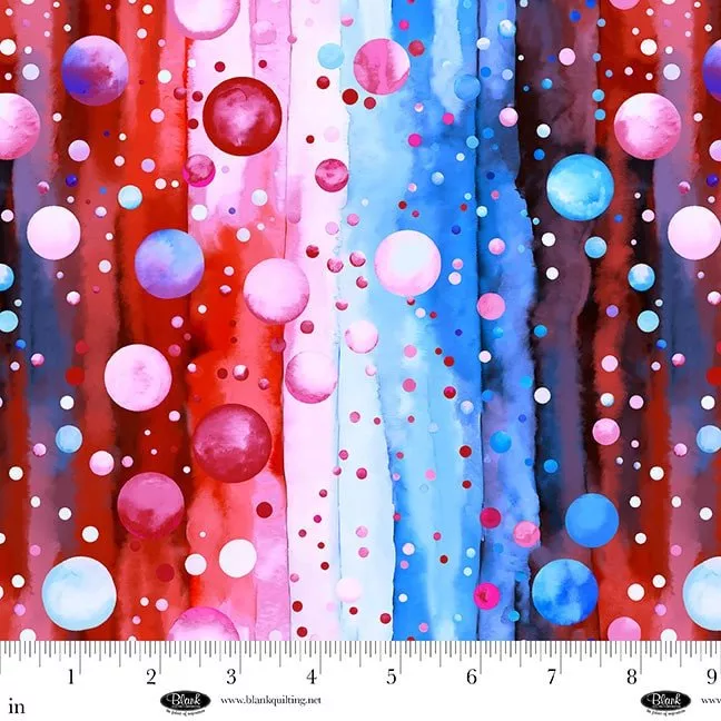 108in wide Bubble Pops Red/Blue