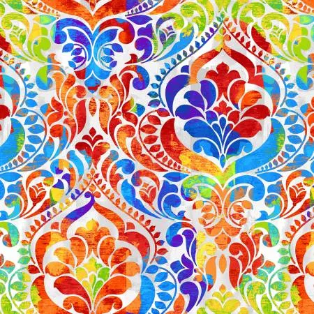 118in Wide You Damask! Rainbow