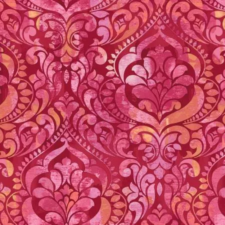 118in Wide You Damask! Ruby
