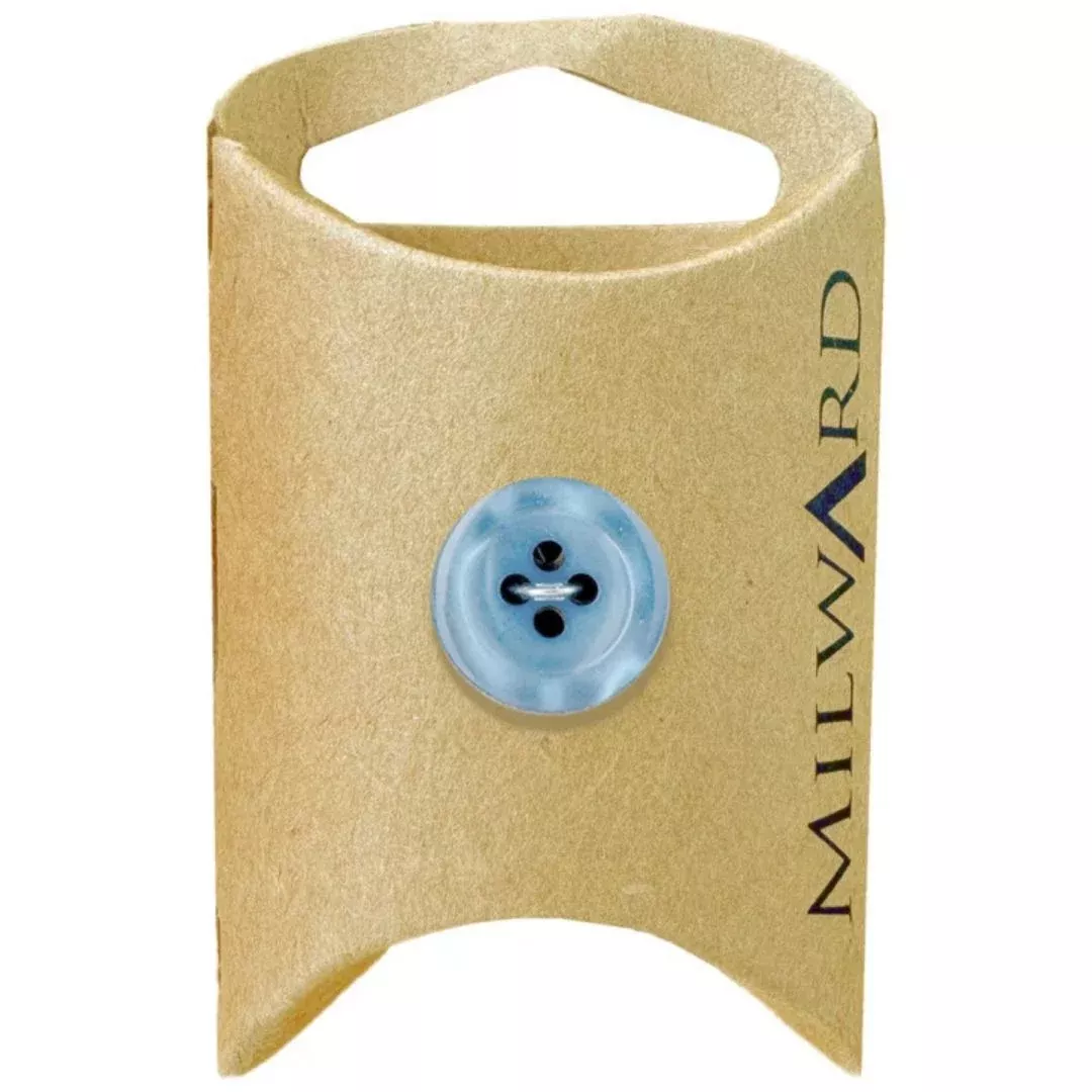 15mm Blue Poly 4-Hole Buttons - 6 Pack