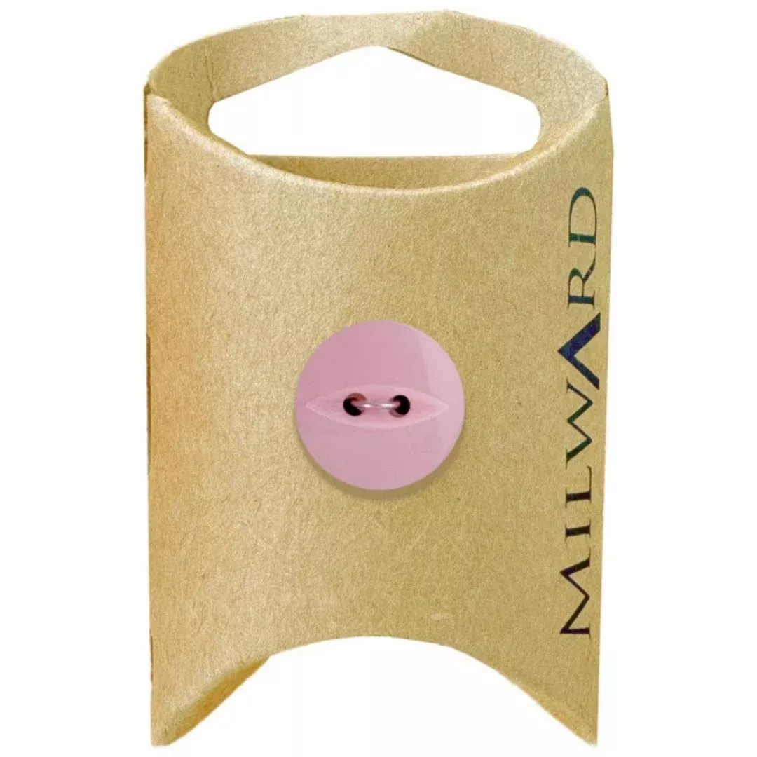 16mm Pink Poly 2-Hole Fisheye Buttons - 6 Pack