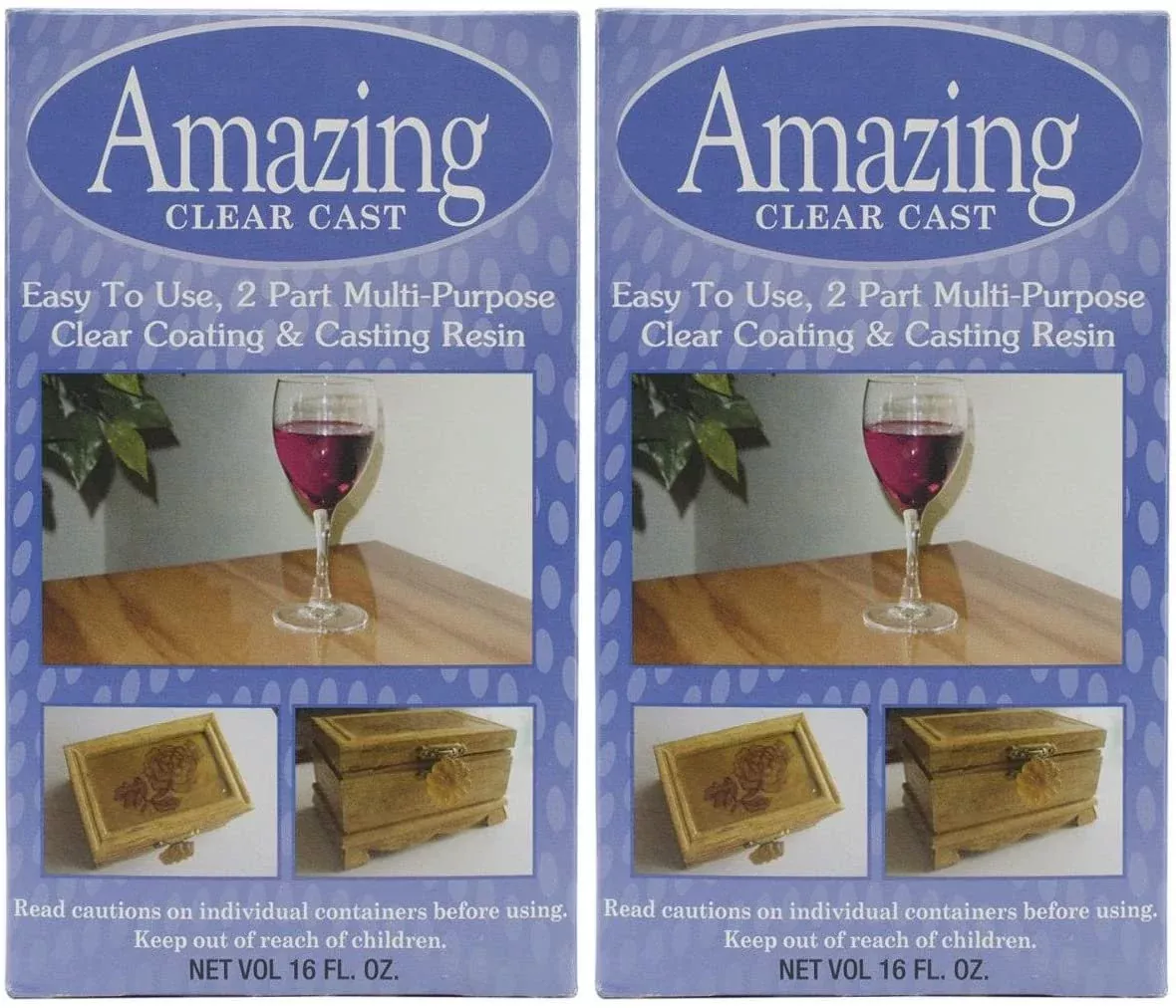 2 Pack - Alumilite Amazing Clear Cast Resin 16 Ounce Boxes (8 Ounce Pa