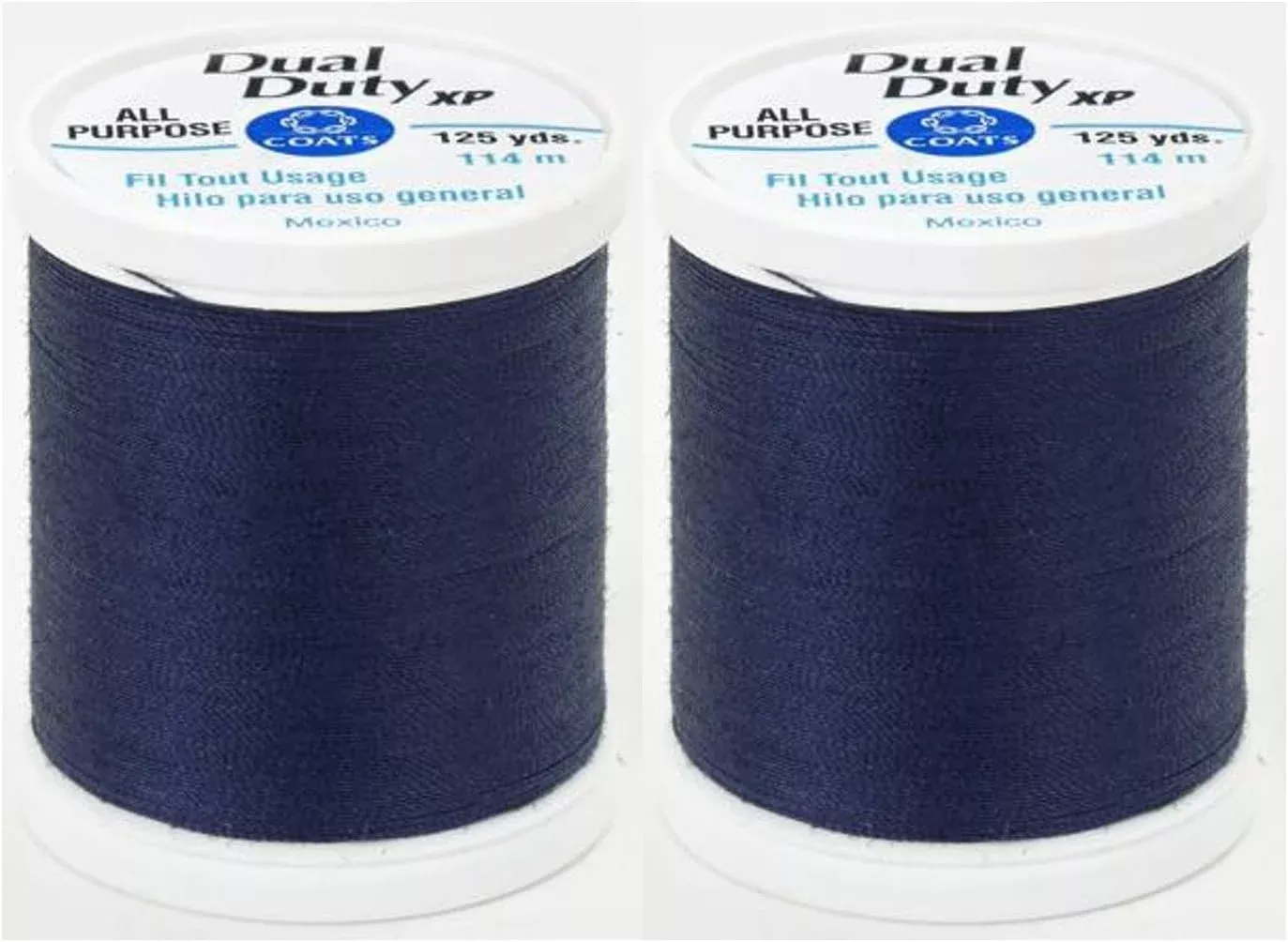 2-Pack - Navy - General Purpose Thread - Coats Dual Duty 125yds Each