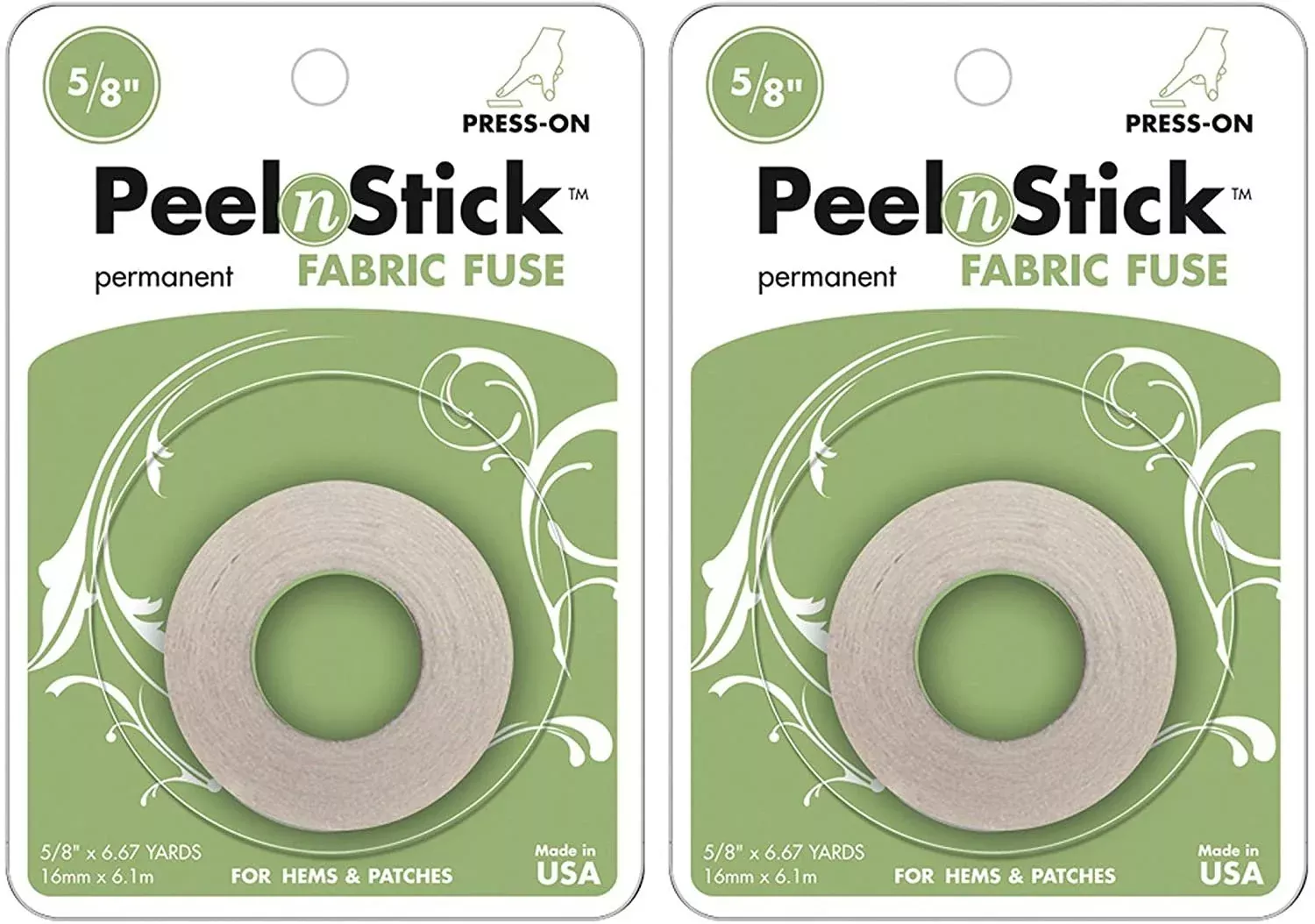 3346 Peel'n Stick Fabric Fuse Tape-5/8"X20 Feet (2-Pack)