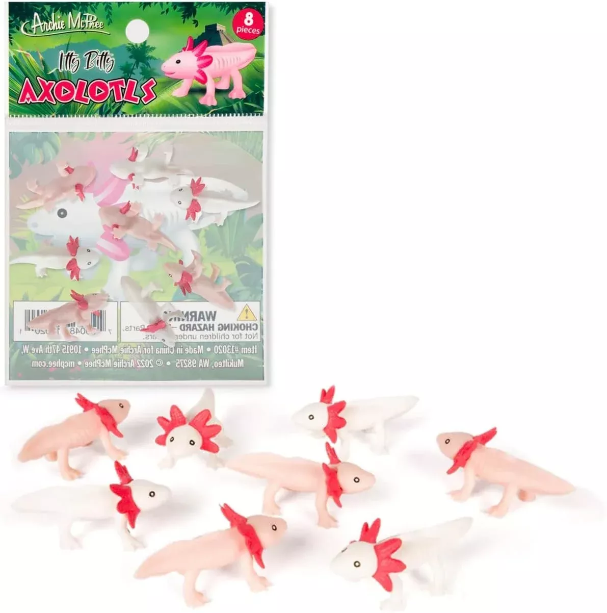 Accoutrements Archie McPhee Itty Bitty Axolotls 8 Pack