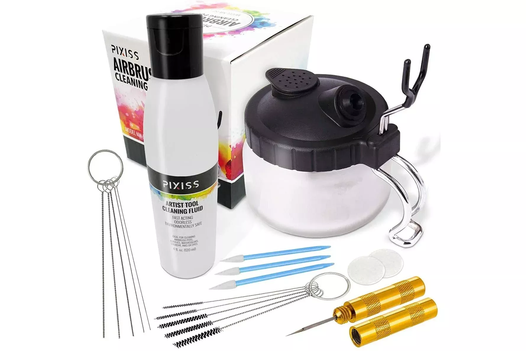 Airbrush Cleaning Kit Brush Cleaner Solution - Airbrush Clean Pot Glas