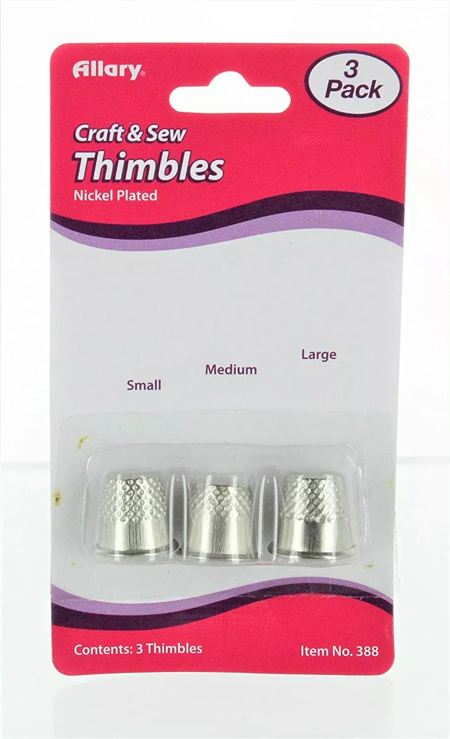 Allary Craft & Sew ASSORTED THIMBLES Pack Small, Medium & Large Sizes