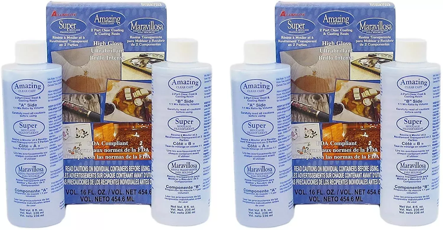 Alumilite Amazing Clear cast epoxy Resin 16 Ounces (Part A and Part B