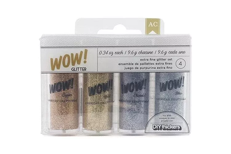American Crafts Wow! Extra Fine Glitter Everyday 1 4-Pack, Multi-Color