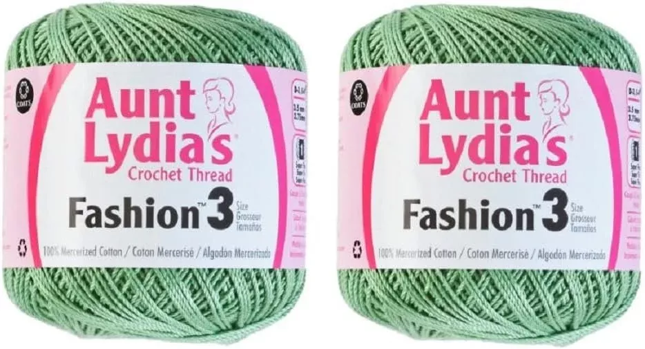 Aunt Lydia's Crochet Thread - Size 3 - (2-Pack) Sage