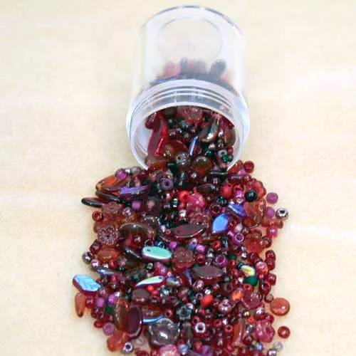 Bead Mixture Cranberry Glass Beads