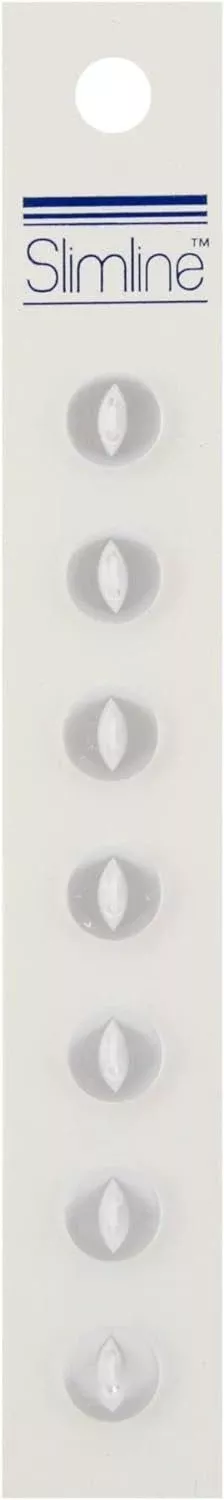 BERWICK OFFRAY Buttons Slimline, Pearl 2-Hole 3/8" 7/Pkg