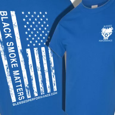 "BLACK SMOKE MATTERS" Blueberry Flag Design T-Shirt