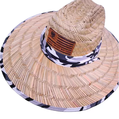 "Black Smoke Matters" OG LOGO Leather Patch Combat Camo Sun Hat