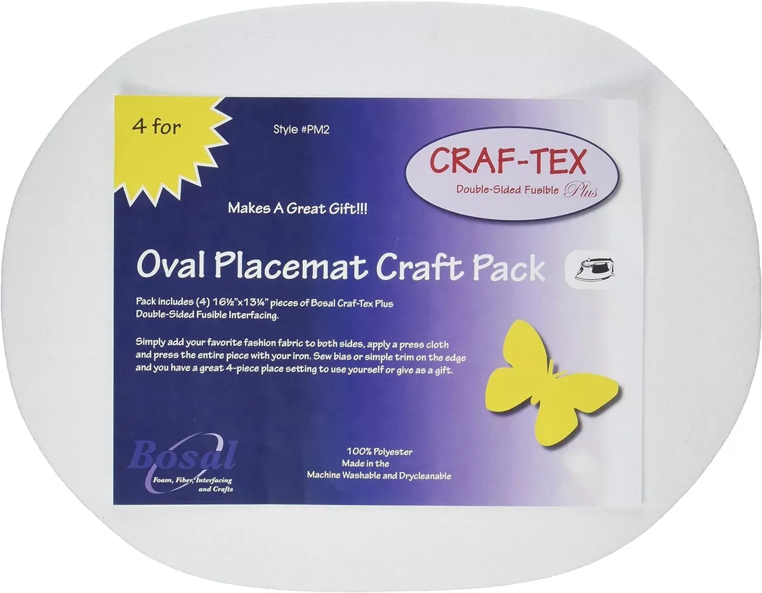 Bosal Placemat Craft Pack Oval Notion, White