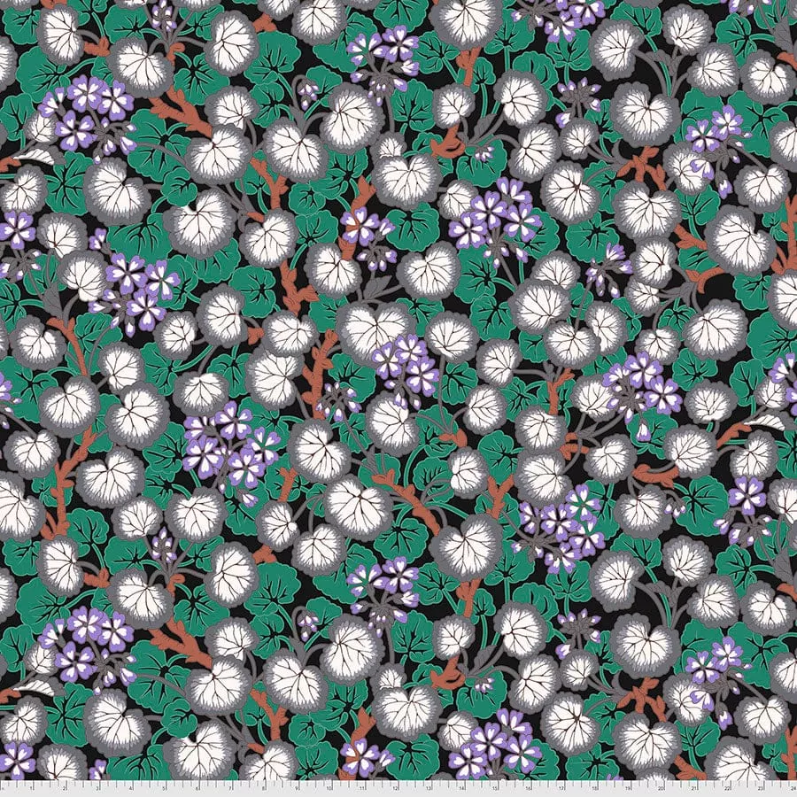 Climbing Geraniums, Black- Kaffe Fassett Collective