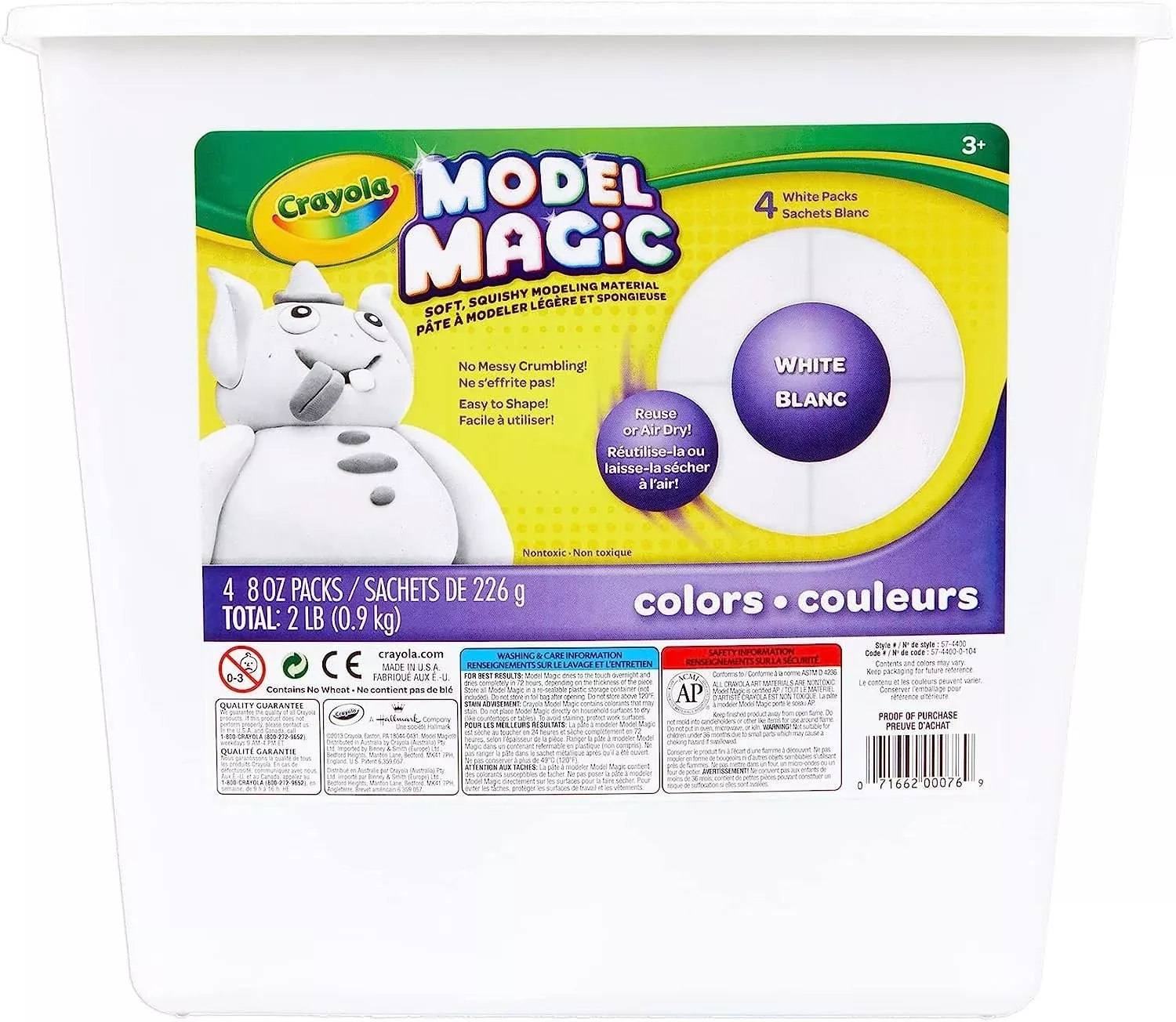 Crayola Model Magic White, Modeling Clay Alternative, Kids Art Supplie