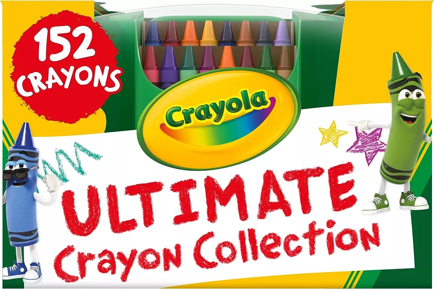 Crayola Ultimate Crayon Box Collection (152ct), Bulk Kids Crayon Caddy