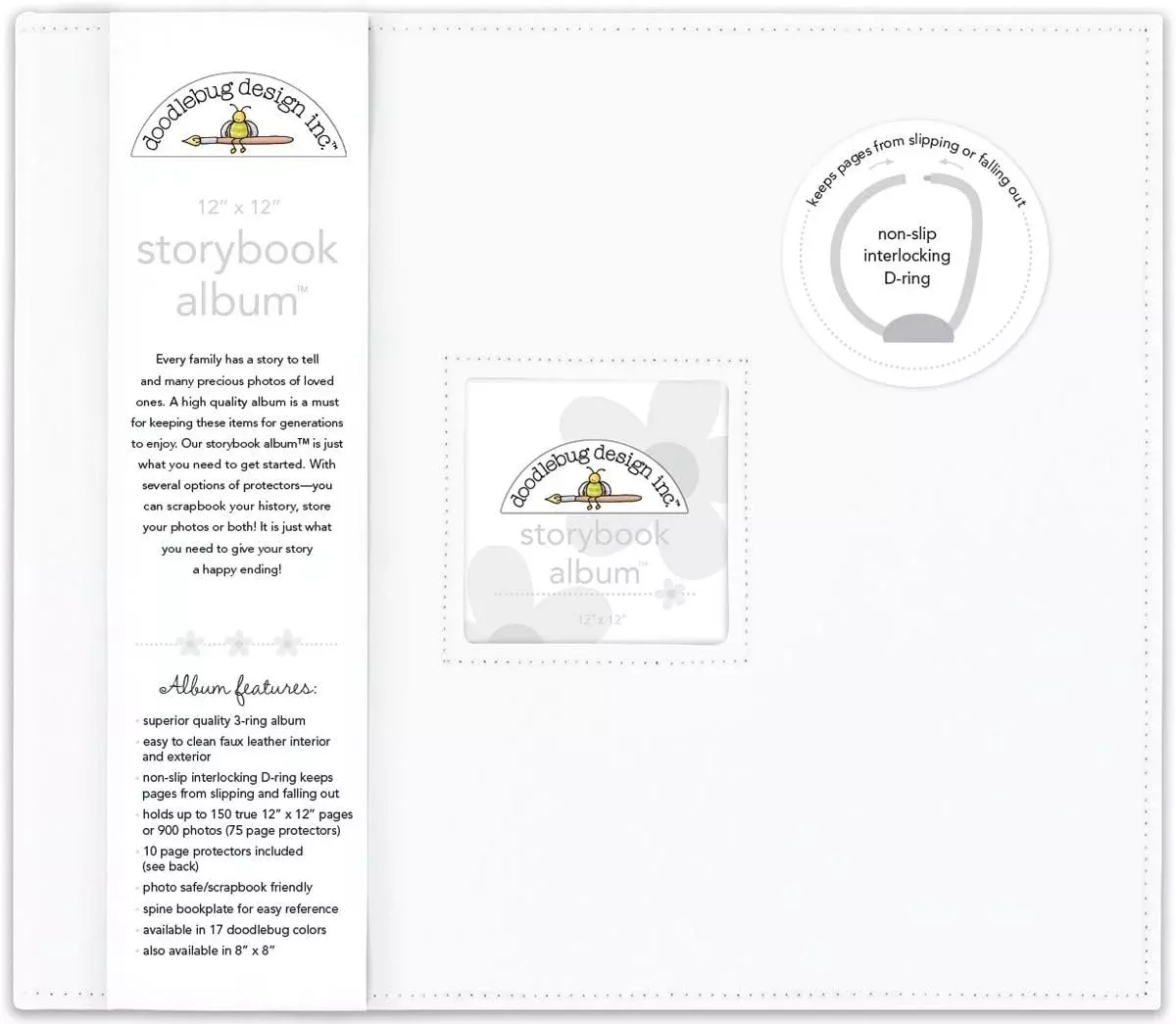 DOODLEBUG 5724 Storybook Album 12"X12"-Lily White