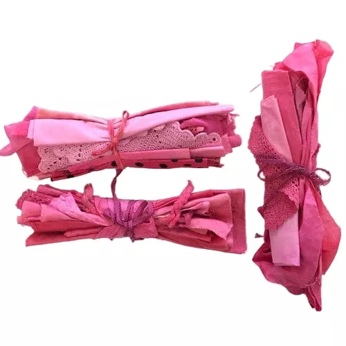 Hot Pink Inspiration Pack (hand dyed fabrics & textiles)