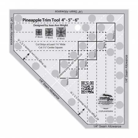 Pineapple Trim Tool MINI Creative Grids Quilt Ruler