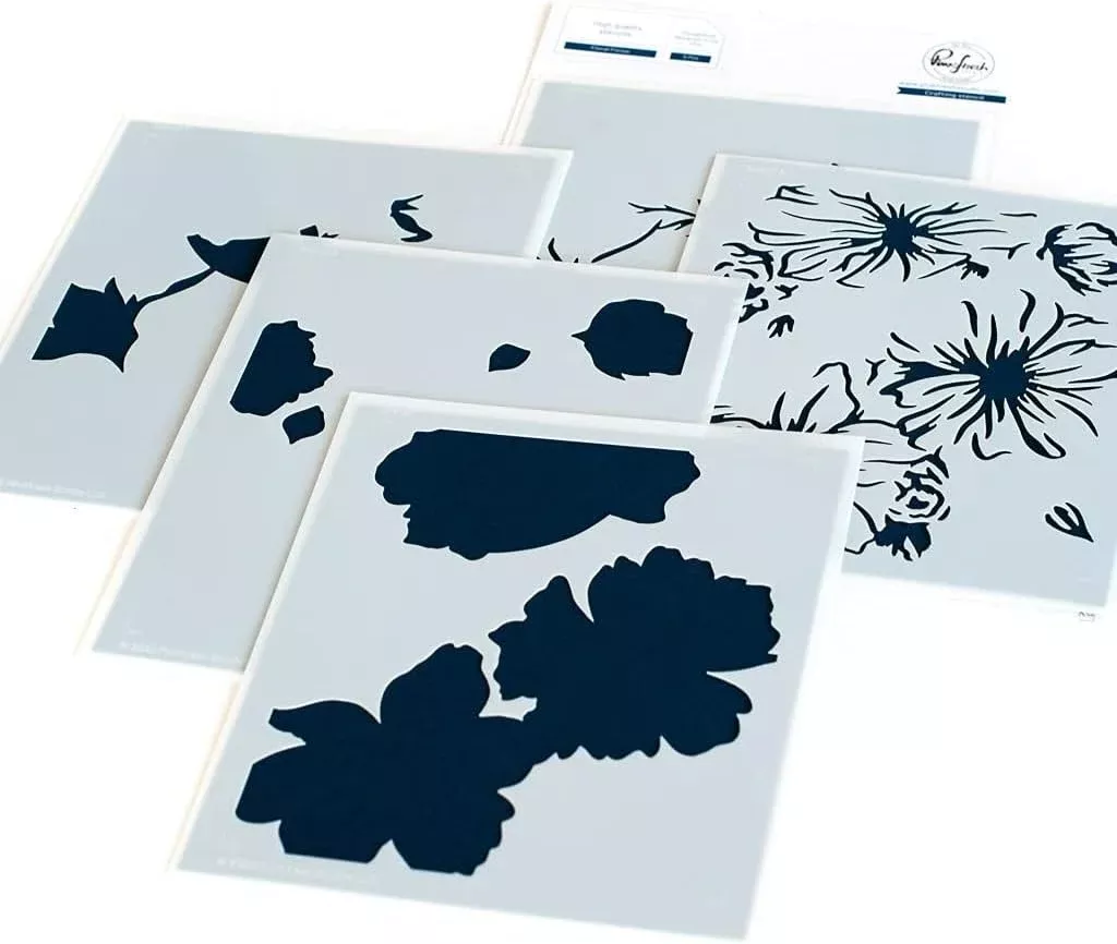 Pinkfresh Studio PINKFRESH Stencil A2 FLRL, Floral Focus Layering