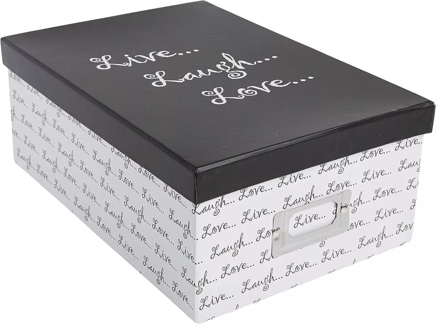 Pioneer Photo Albums B-1BW Photo Storage Box, Live, Laugh, Love Design
