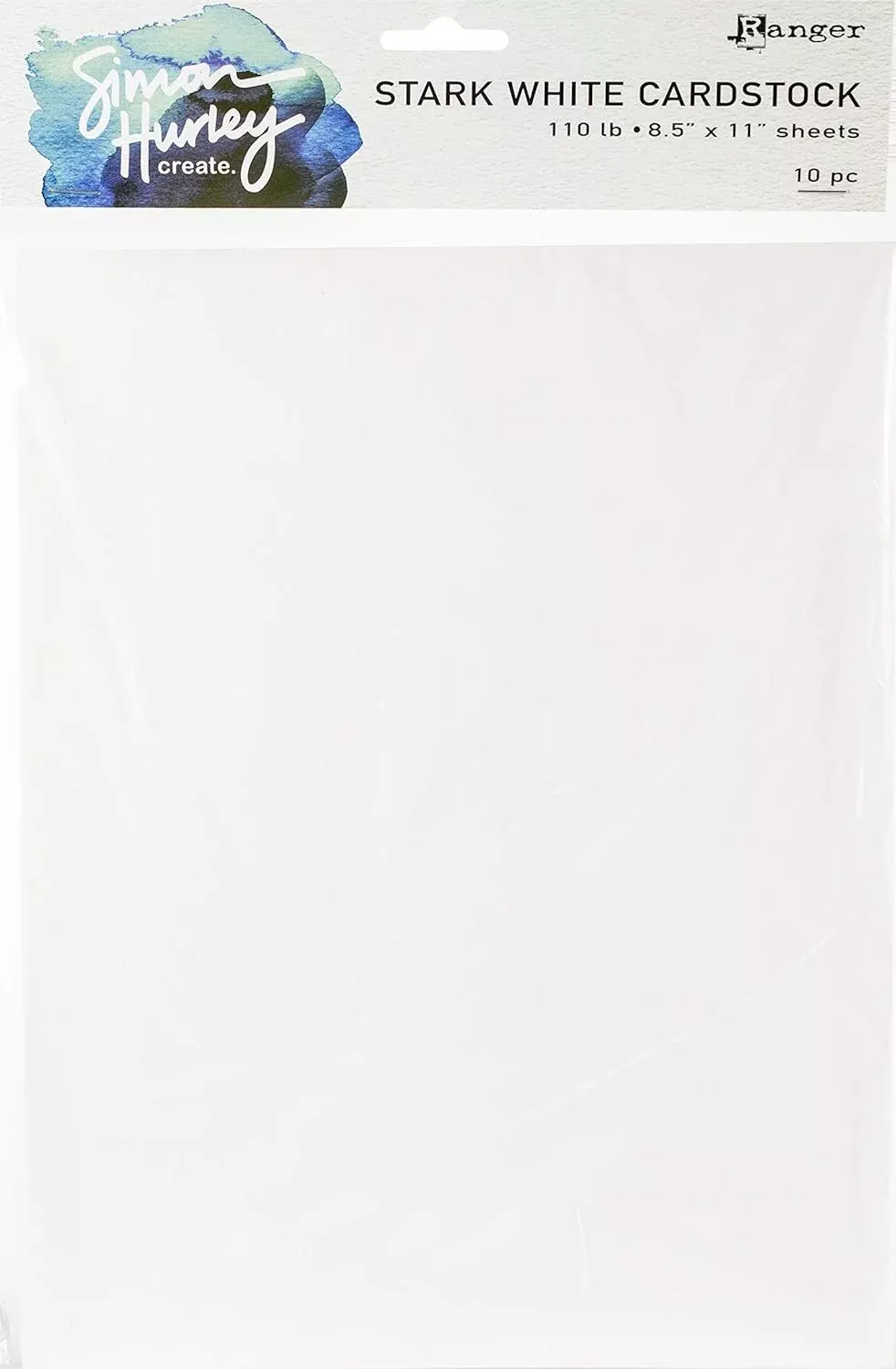 Ranger Simon Hurley create. 110lbs Cardstock 8.5"X11" 10/Pkg-White