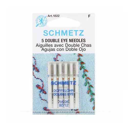 Schmetz 80/12 Double Eye Topstitch Needles (5 pk)