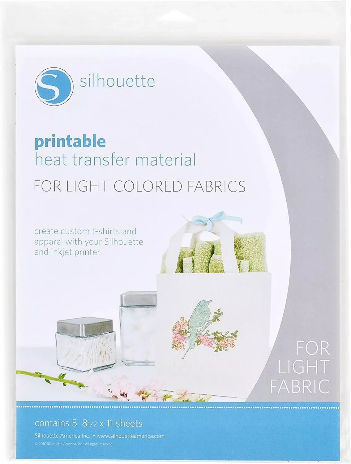 Silhouette Heat-Print-LT Printable Heat Transfer Material for Light Fa