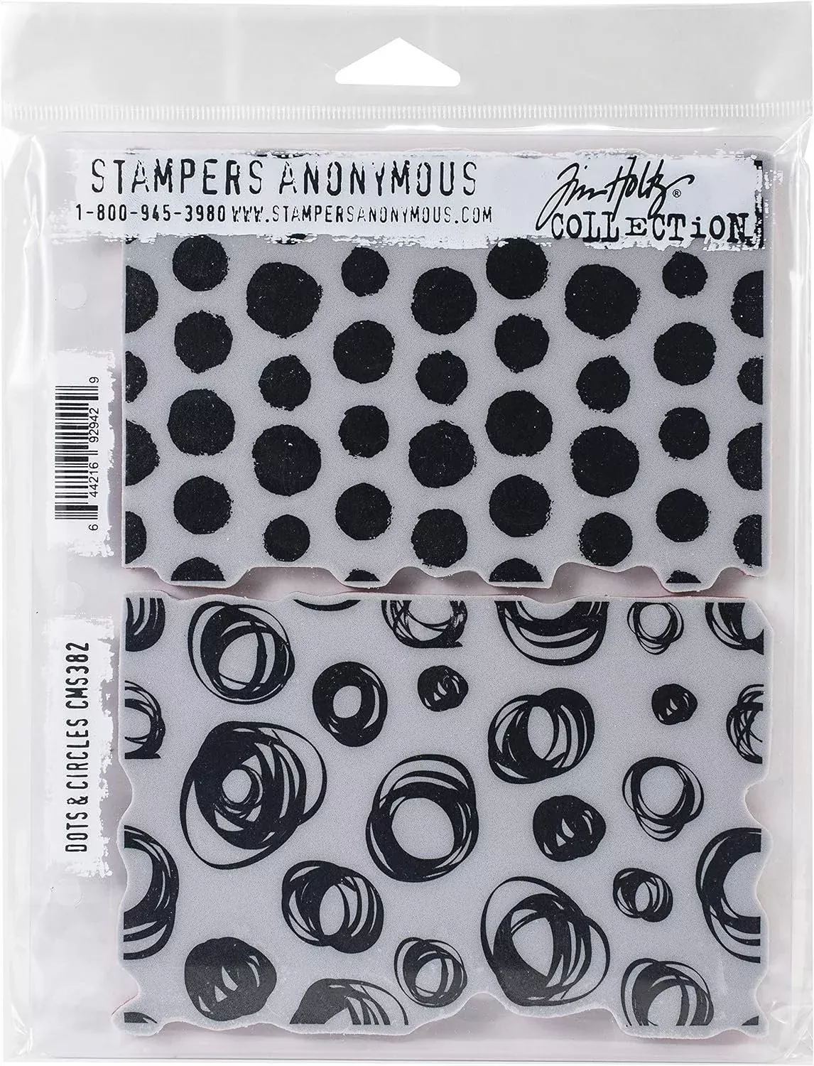 Stampers Anonymous Anon CLING RBBR STAMP SET DOTS/CIRCL, Dots & Circle