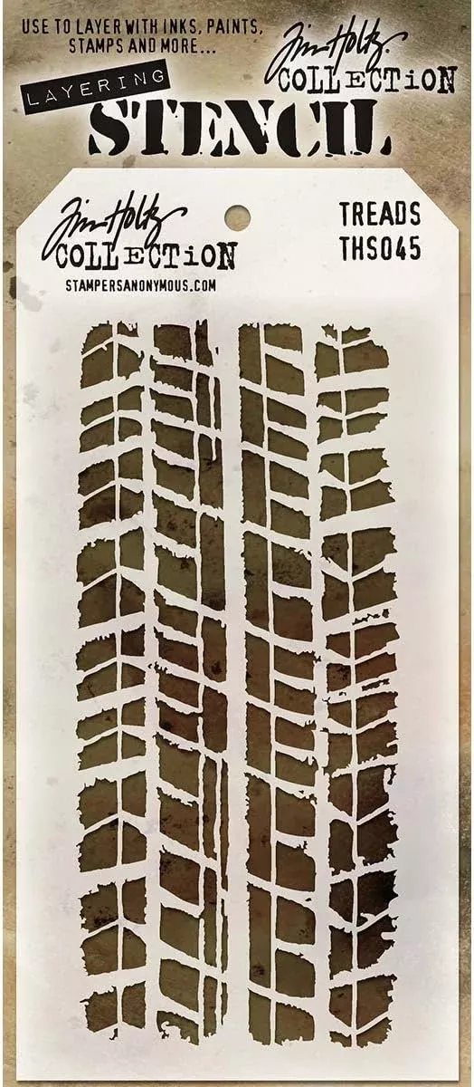 Stampers Anonymous Tim Holtz Layered Stencil 4.125"X8.5", Treads