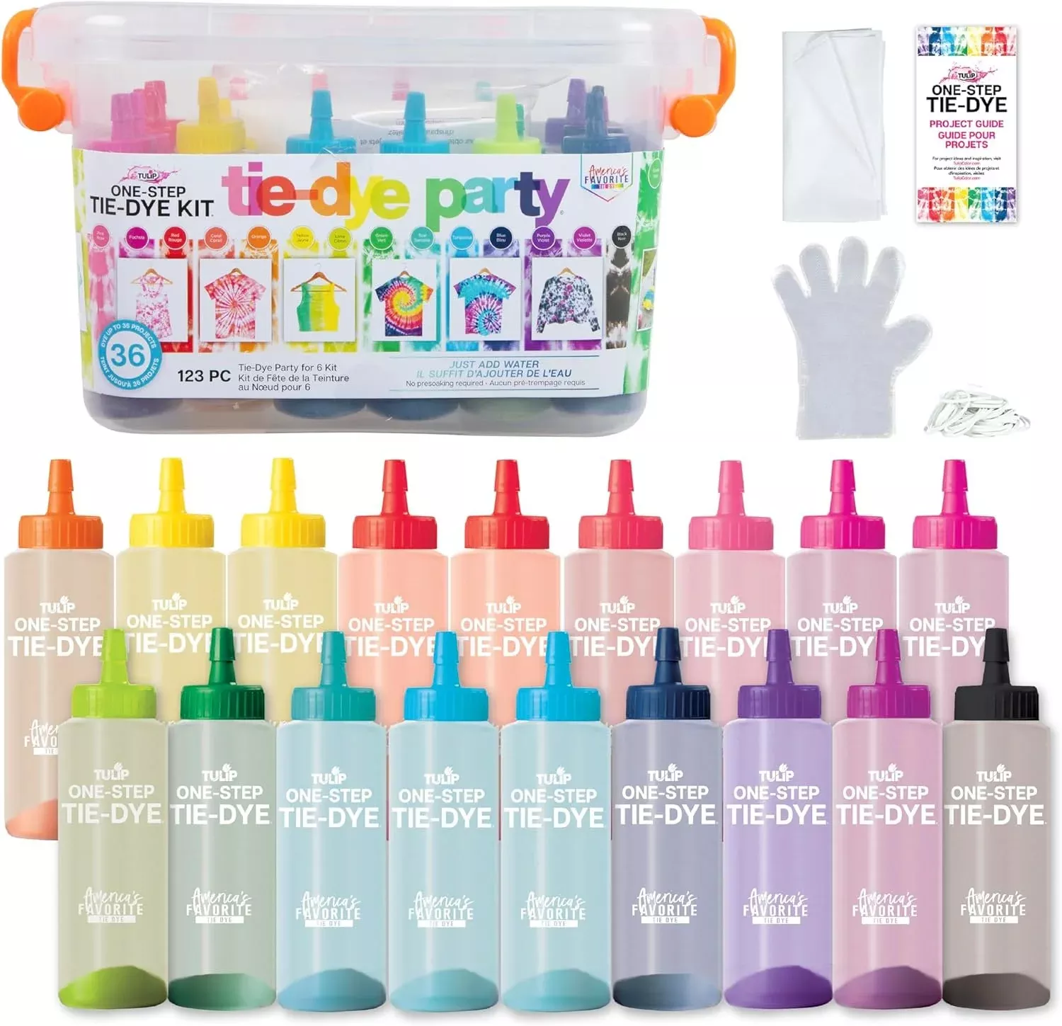 Tulip One-Step Tie-Dye Party, 18 Pre-Filled Bottles, Creative Group Ac