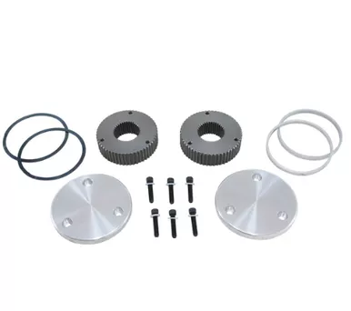 Yukon Hardcore Drive Flange Kit Dana 60 35-Spl Outer Stubs, Non-Engraved Caps