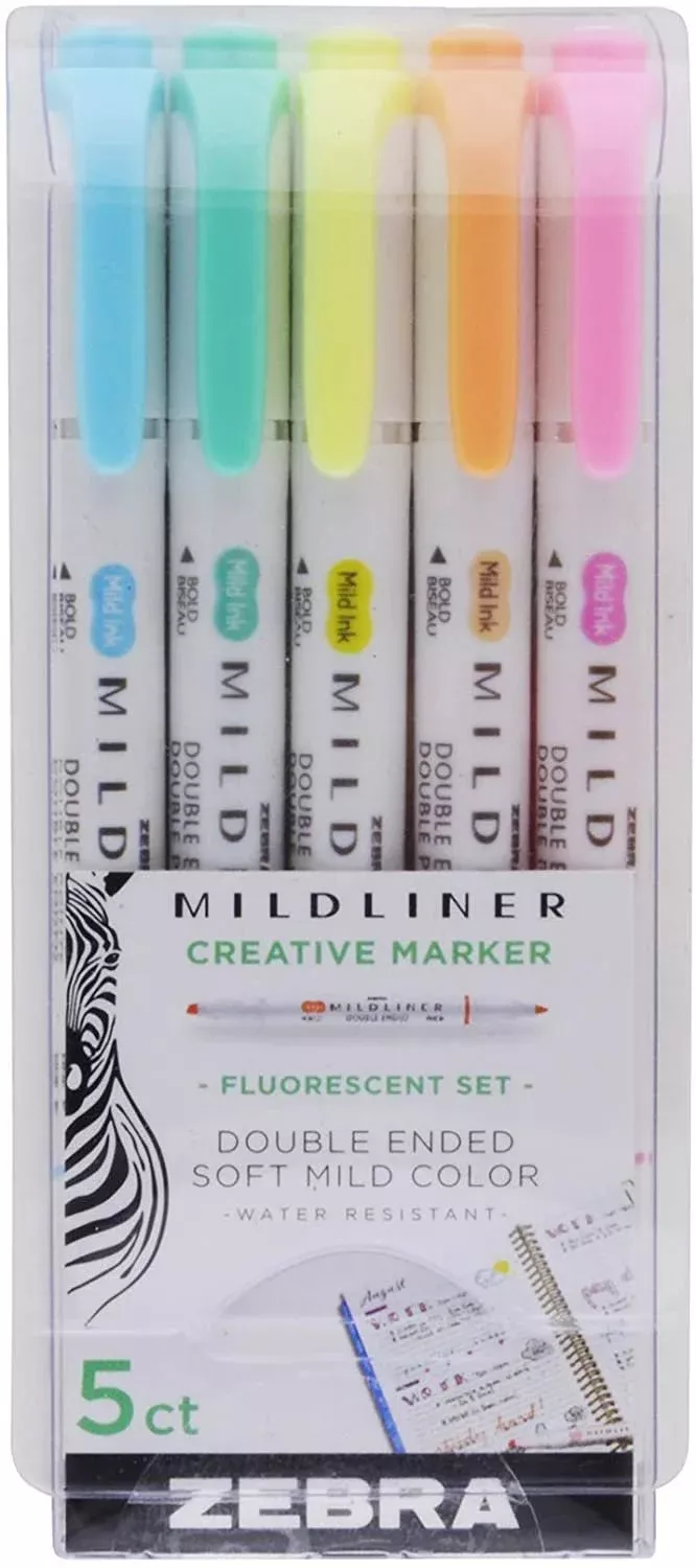 Zebra Pen Mildliner Double Ended Highlighter Set Broad and Fine Point