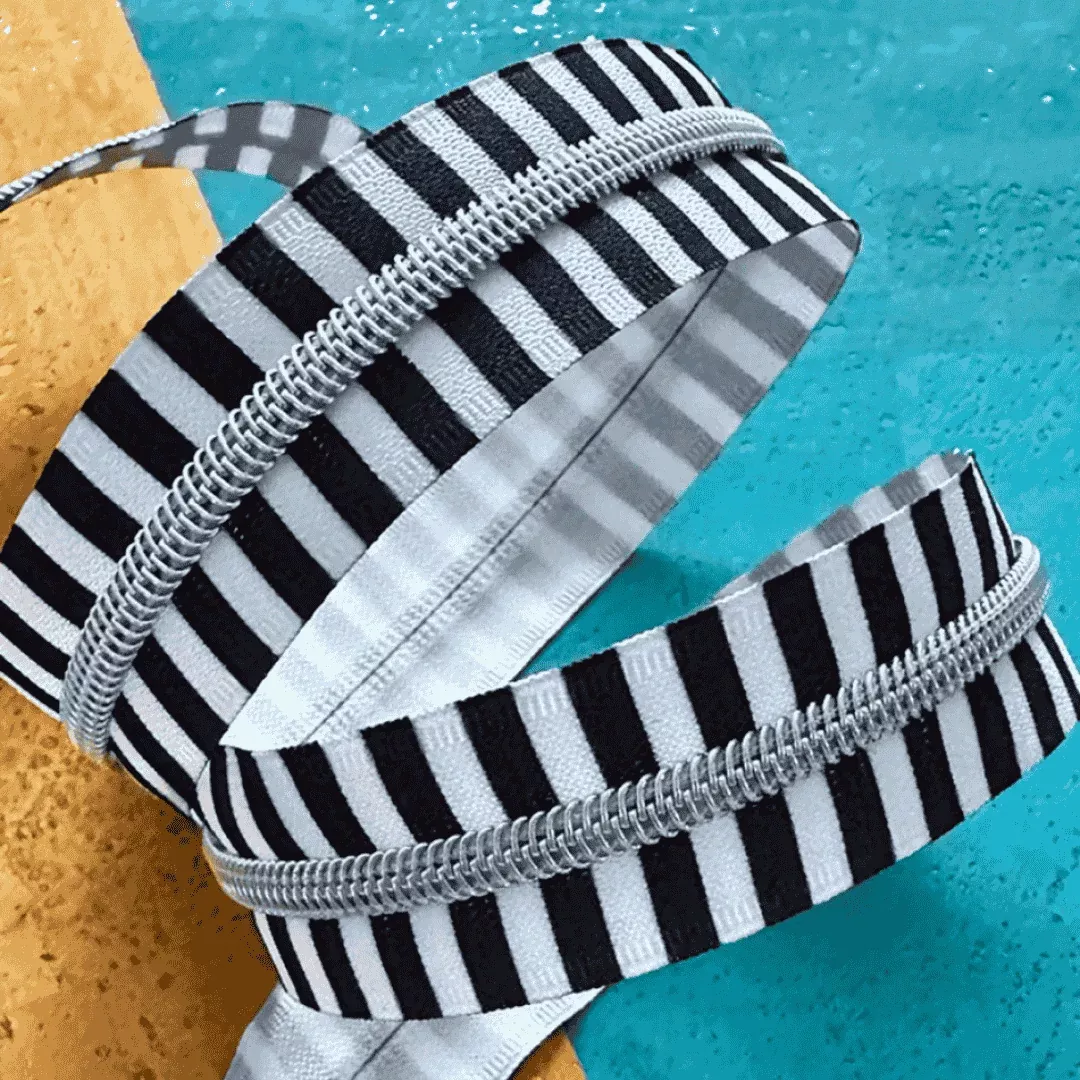 Zipper Tape - 3yds - Wide Black Stripe Zipper