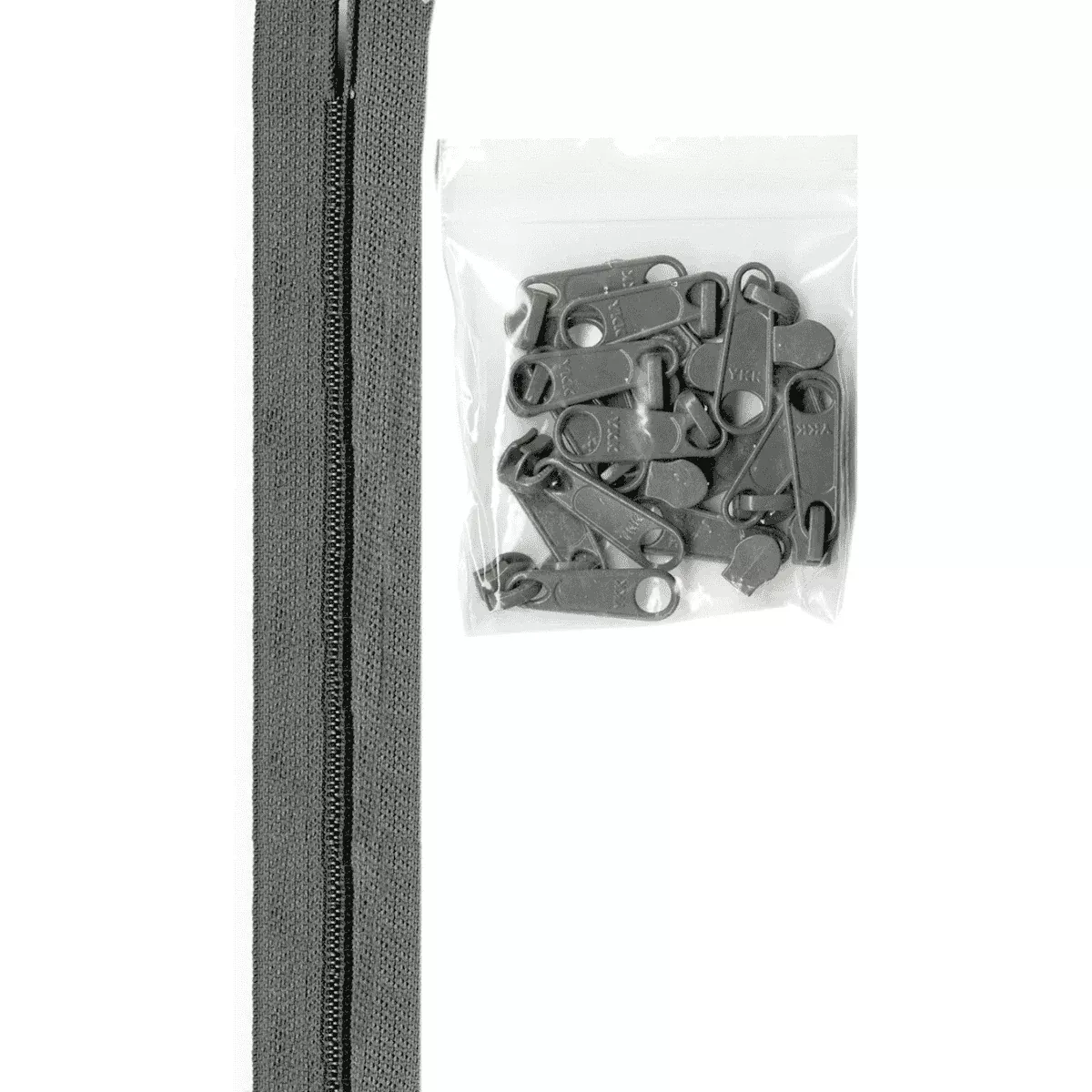 Zippers by the Yard-Pewter
